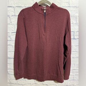 Peter Millar Burgundy Quarter Zip Shirt, Size XL